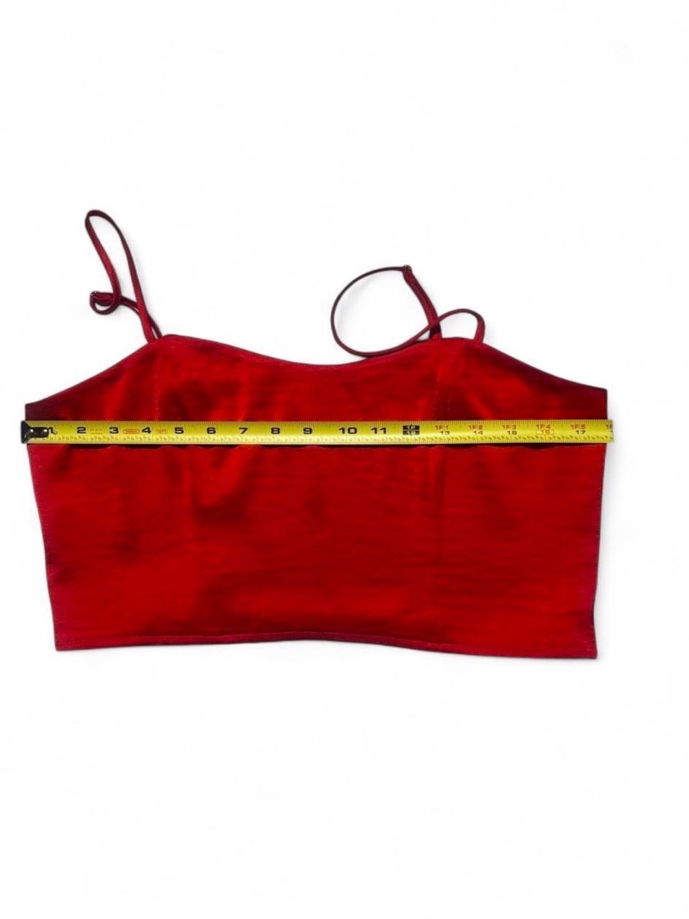 Express Red Satin Crop Camisole Bralette - Picture 2 of 7